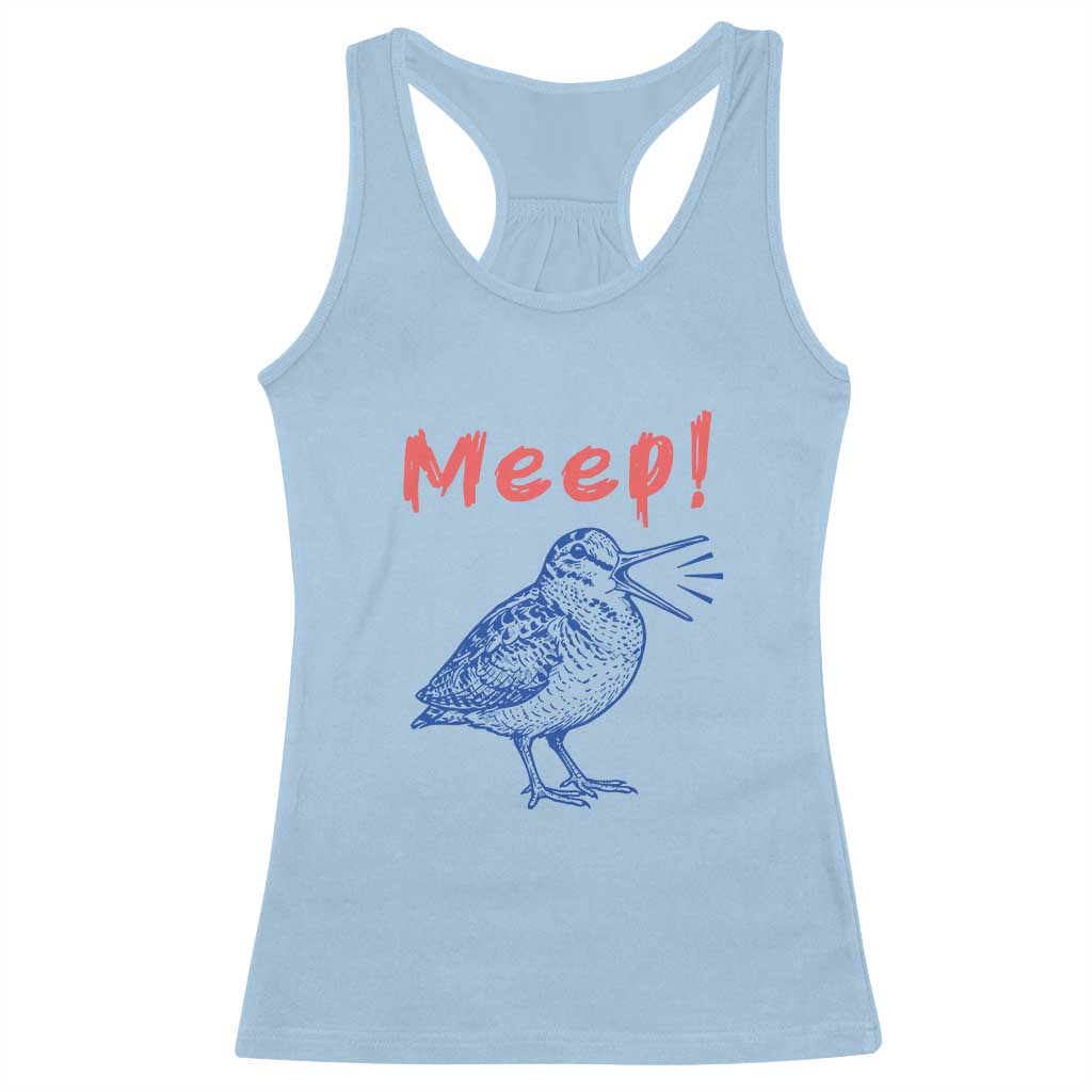 Meep Woodcock Racerback Tank Top Cute Bird Meme