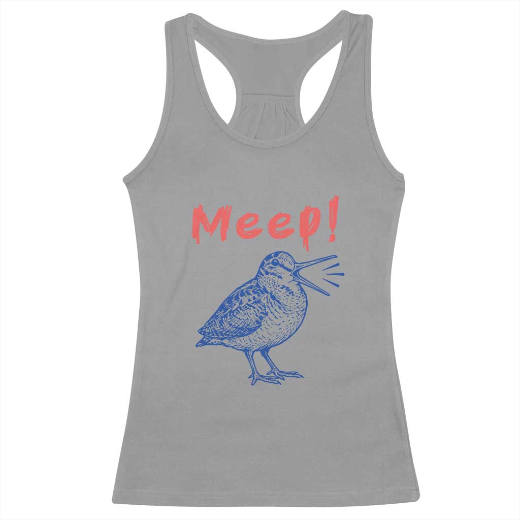 Meep Woodcock Racerback Tank Top Cute Bird Meme