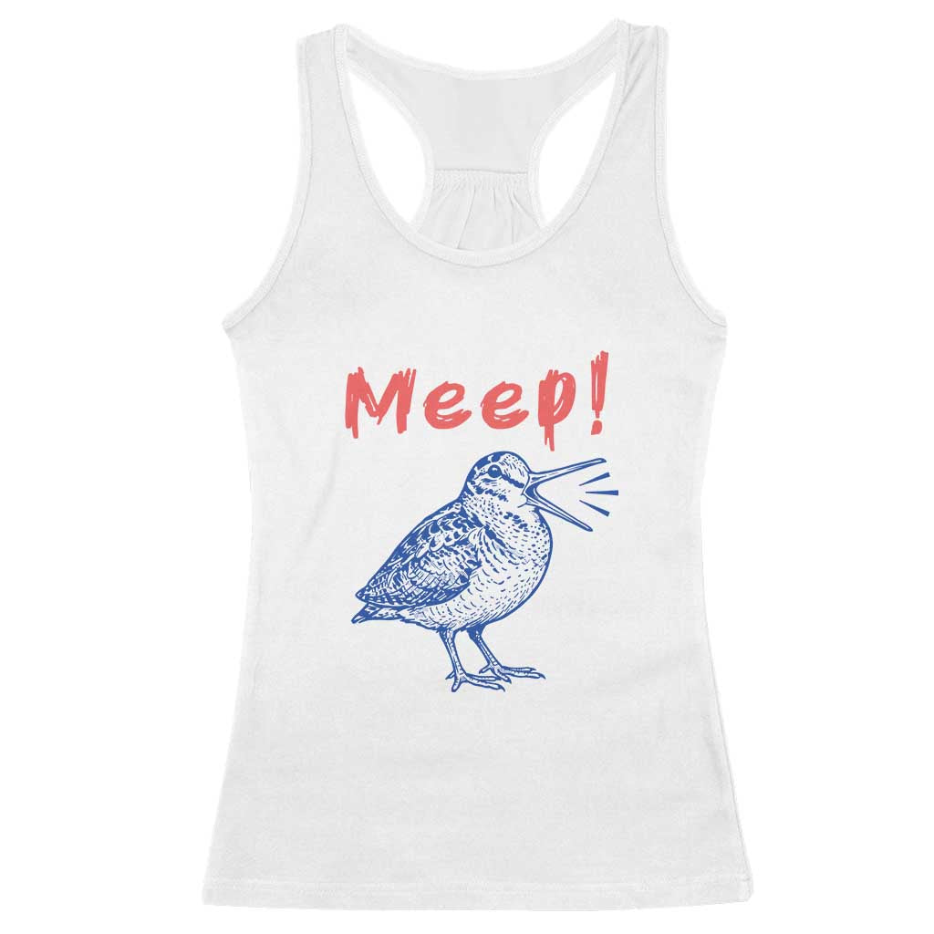 Meep Woodcock Racerback Tank Top Cute Bird Meme
