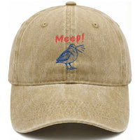 Meep Woodcock Washed Cotton Baseball Cap Cute Bird Meme