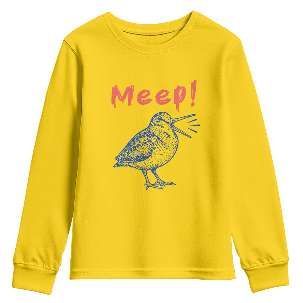 Meep Woodcock Youth Sweatshirt Cute Bird Meme