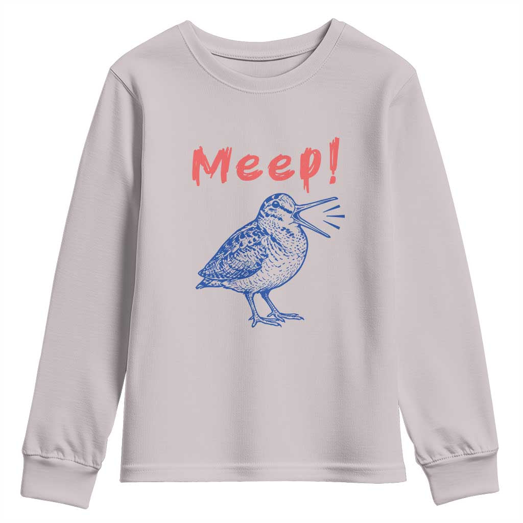 Meep Woodcock Youth Sweatshirt Cute Bird Meme