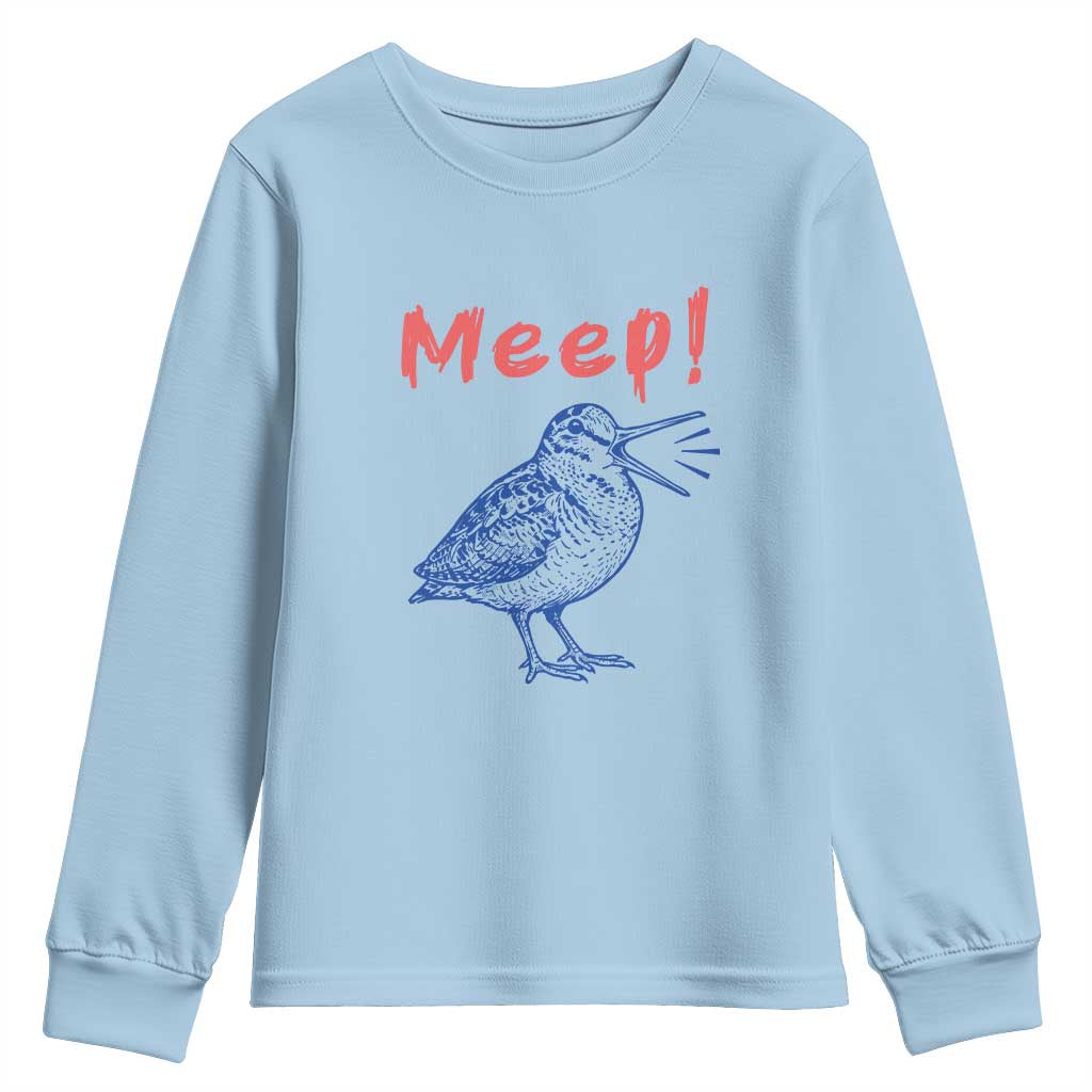 Meep Woodcock Youth Sweatshirt Cute Bird Meme