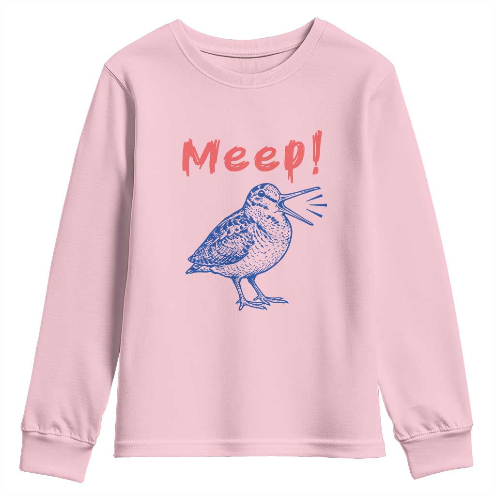 Meep Woodcock Youth Sweatshirt Cute Bird Meme