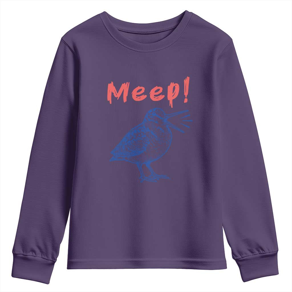Meep Woodcock Youth Sweatshirt Cute Bird Meme