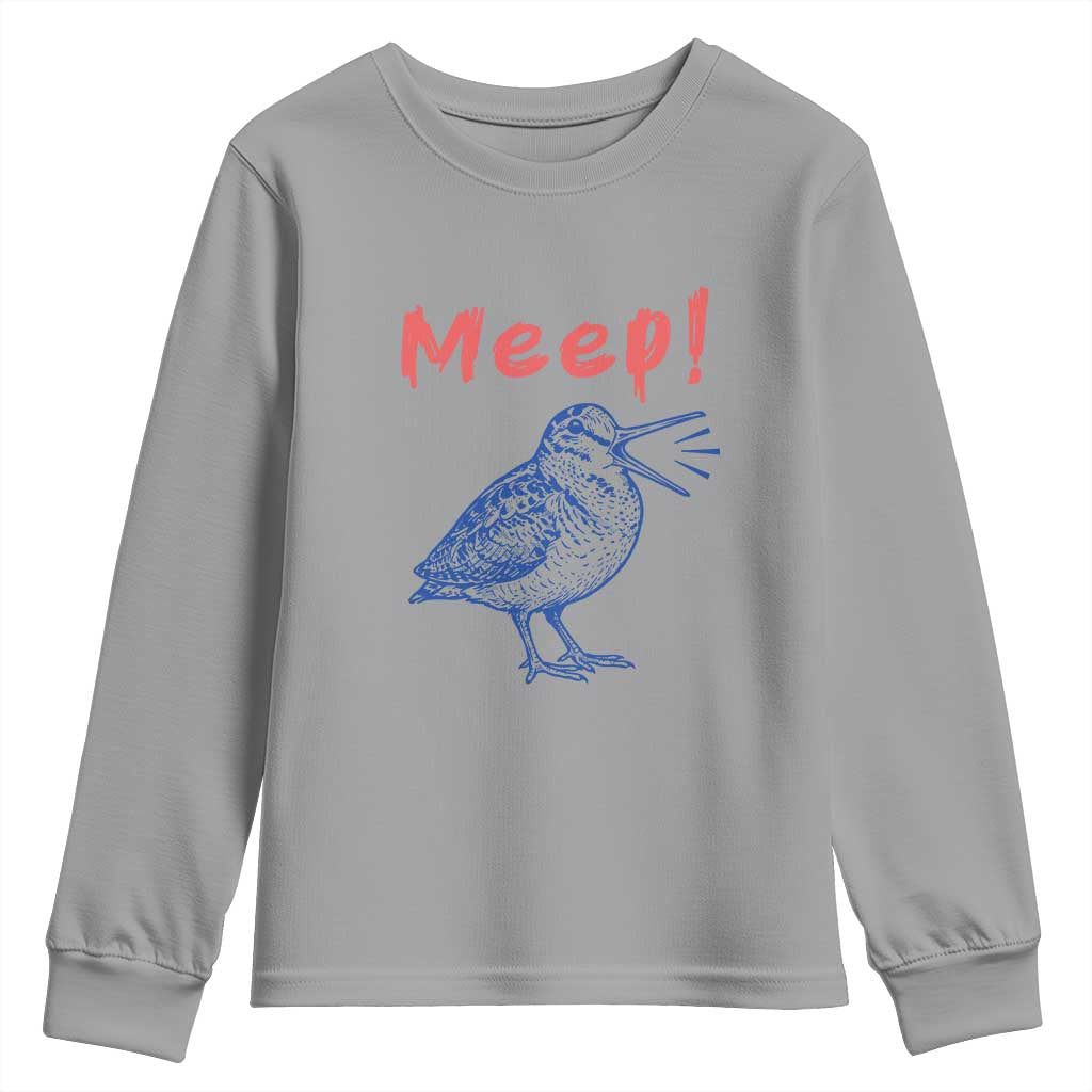 Meep Woodcock Youth Sweatshirt Cute Bird Meme