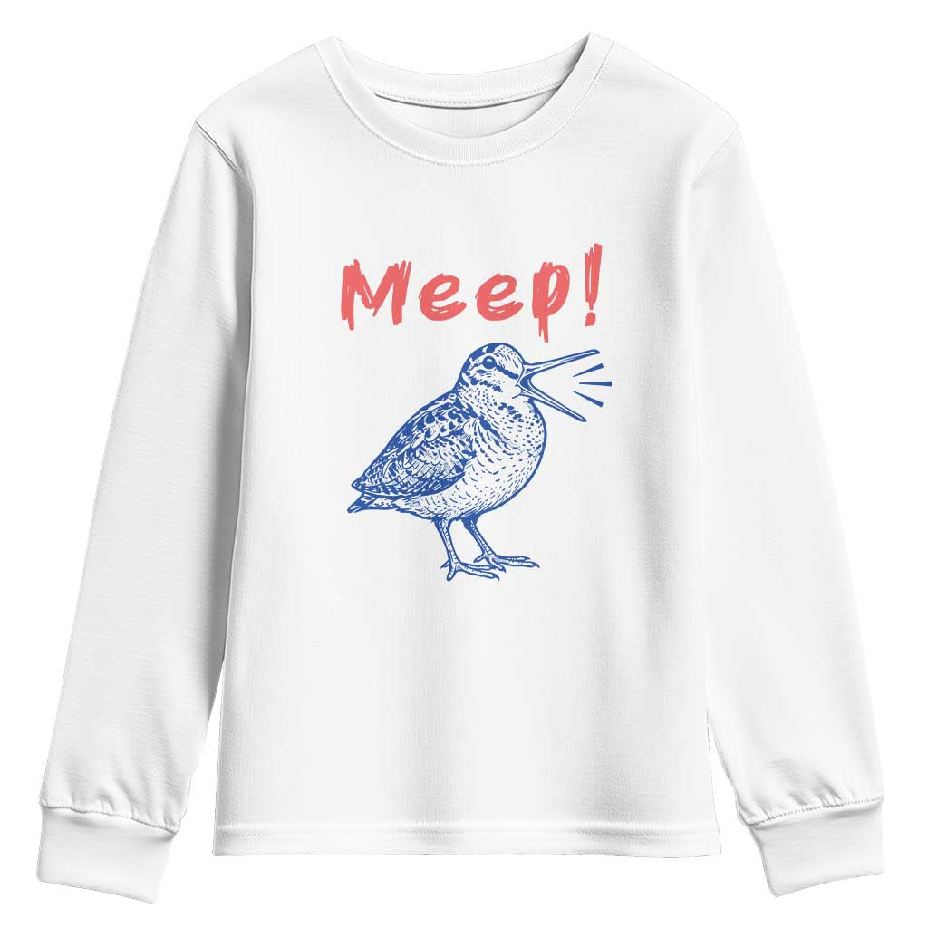 Meep Woodcock Youth Sweatshirt Cute Bird Meme