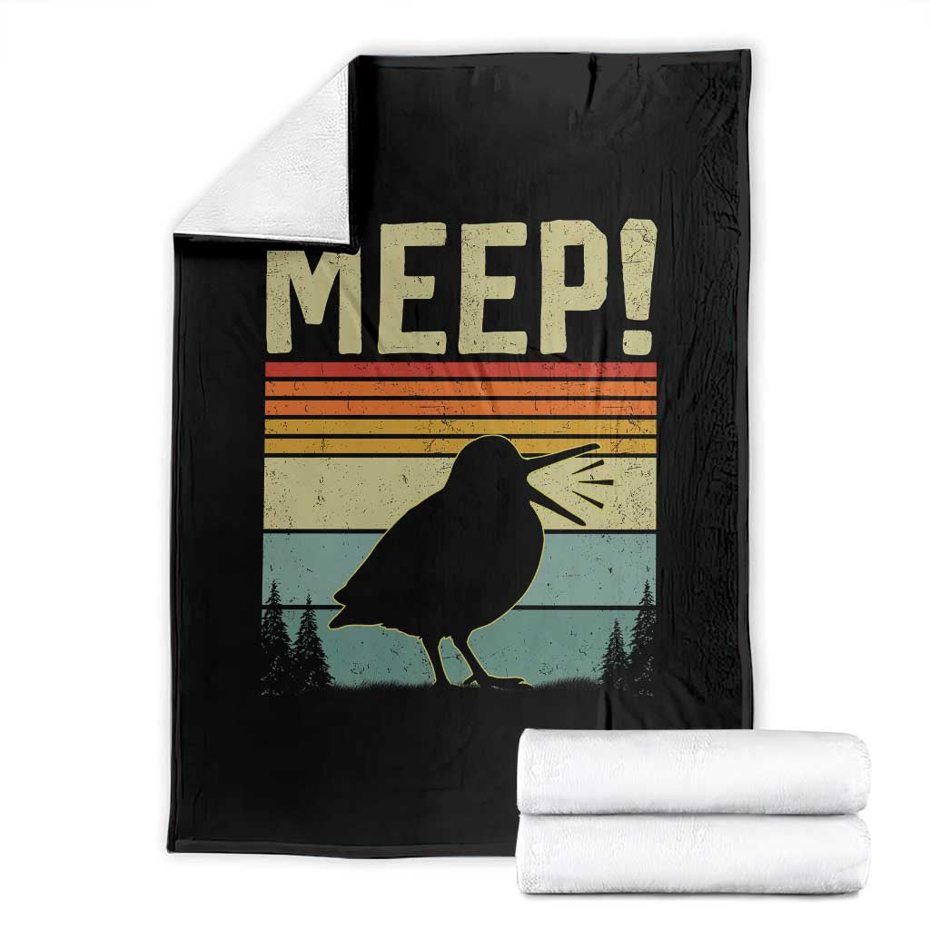 Meep Woodcock Throw Blanket Funny Nature Lover