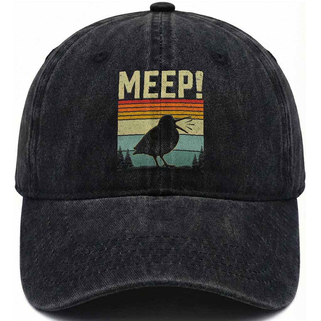 Meep Woodcock Washed Cotton Baseball Cap Funny Nature Lover