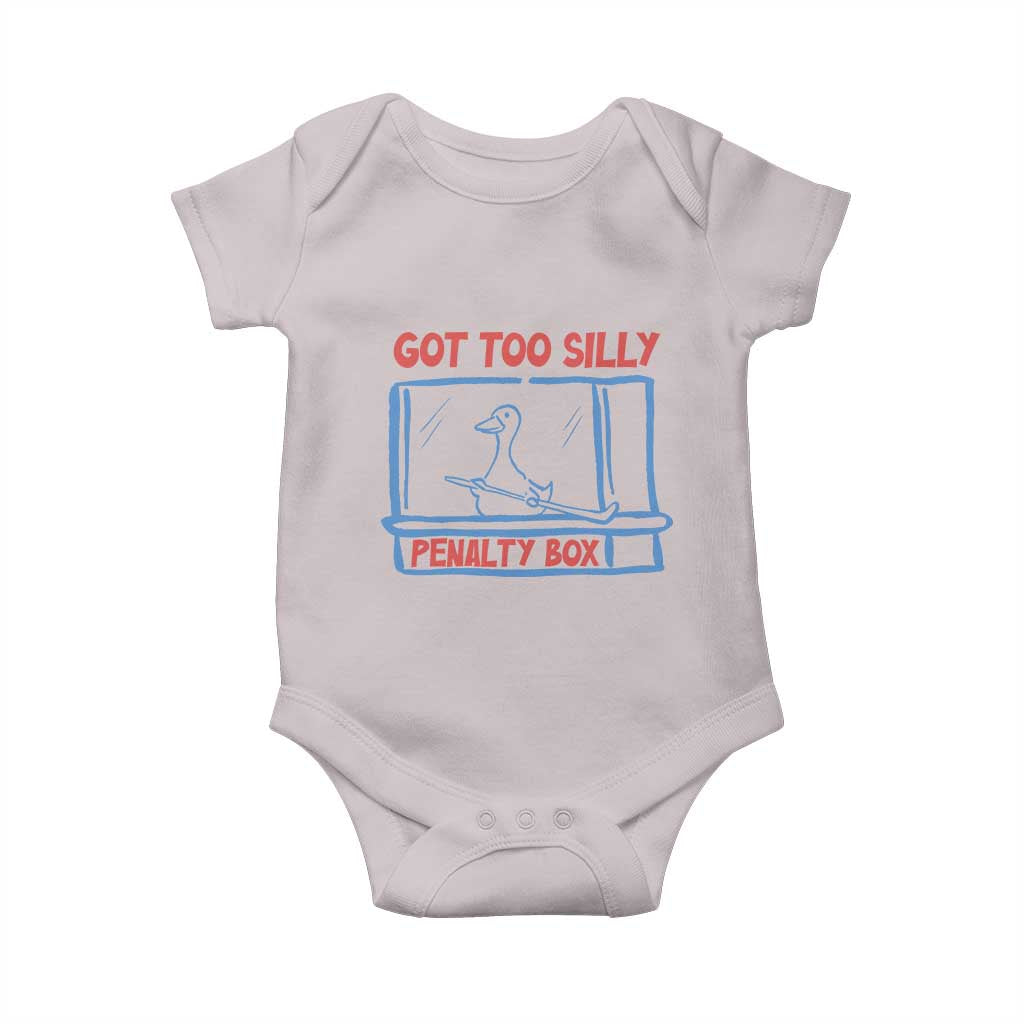 Hockey Got Too Silly Penalty Box Baby Onesie Silly Goose Meme