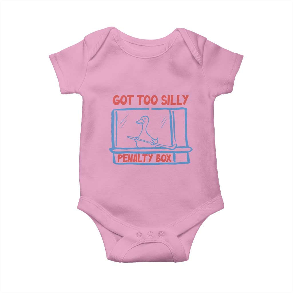 Hockey Got Too Silly Penalty Box Baby Onesie Silly Goose Meme