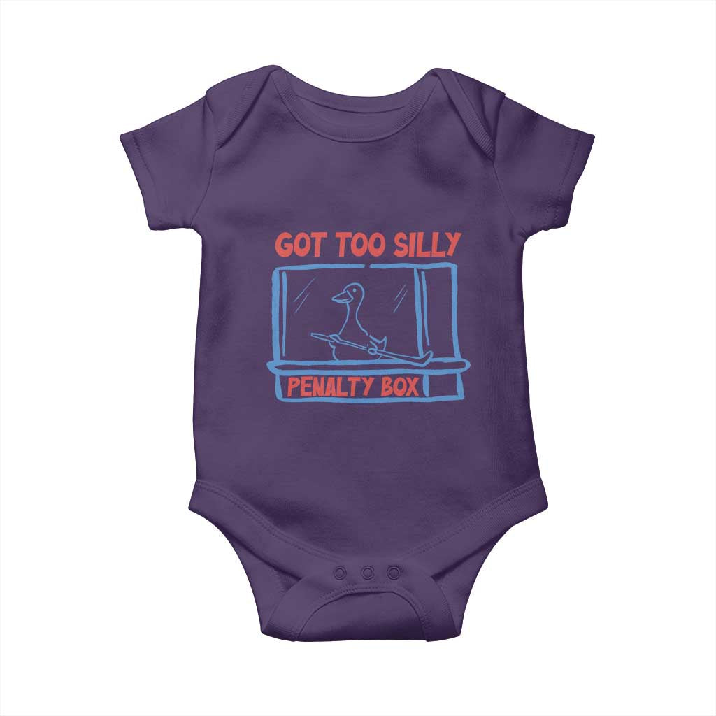 Hockey Got Too Silly Penalty Box Baby Onesie Silly Goose Meme