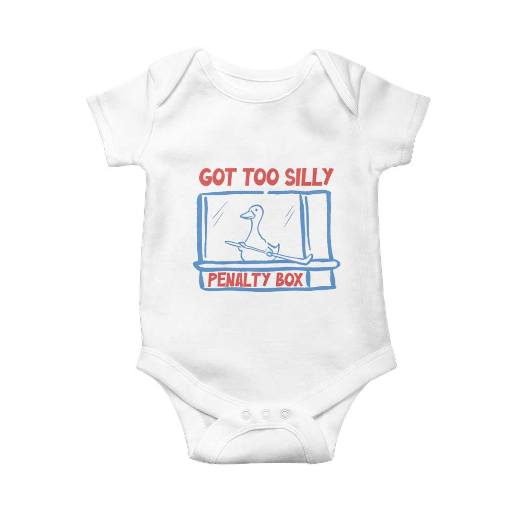 Hockey Got Too Silly Penalty Box Baby Onesie Silly Goose Meme