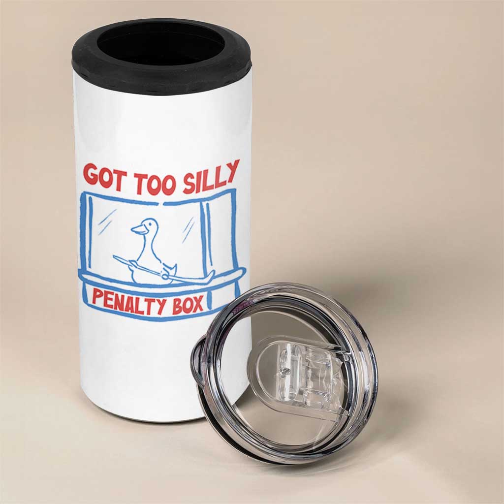 Hockey Got Too Silly Penalty Box 4 in 1 Can Cooler Tumbler Silly Goose Meme