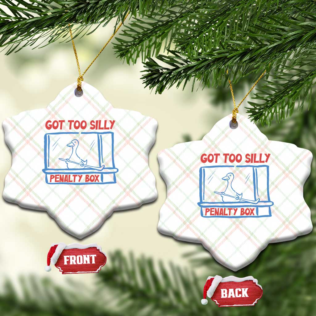 Hockey Got Too Silly Penalty Box Ceramic Ornament Silly Goose Meme