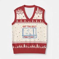 Hockey Got Too Silly Penalty Box V-Neck Knit Sweater Vest Silly Goose Meme