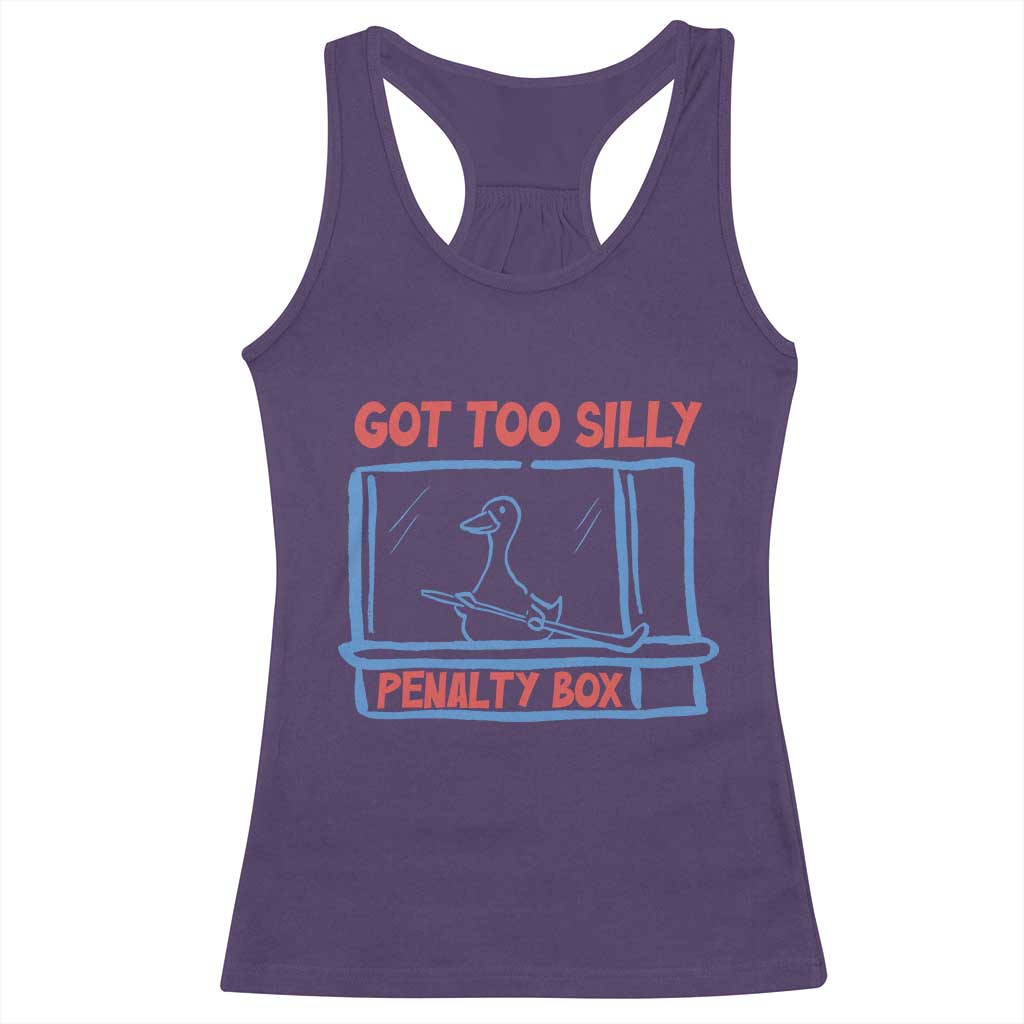 Hockey Got Too Silly Penalty Box Racerback Tank Top Silly Goose Meme