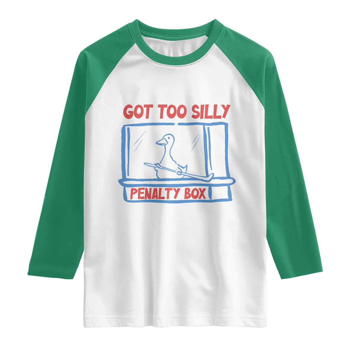 Hockey Got Too Silly Penalty Box Raglan Shirt Silly Goose Meme