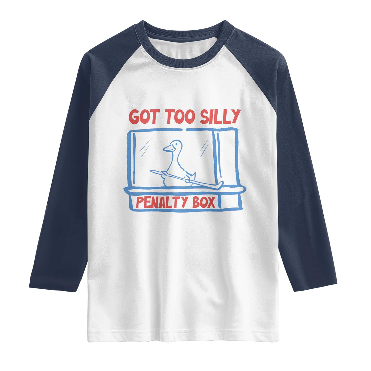 Hockey Got Too Silly Penalty Box Raglan Shirt Silly Goose Meme
