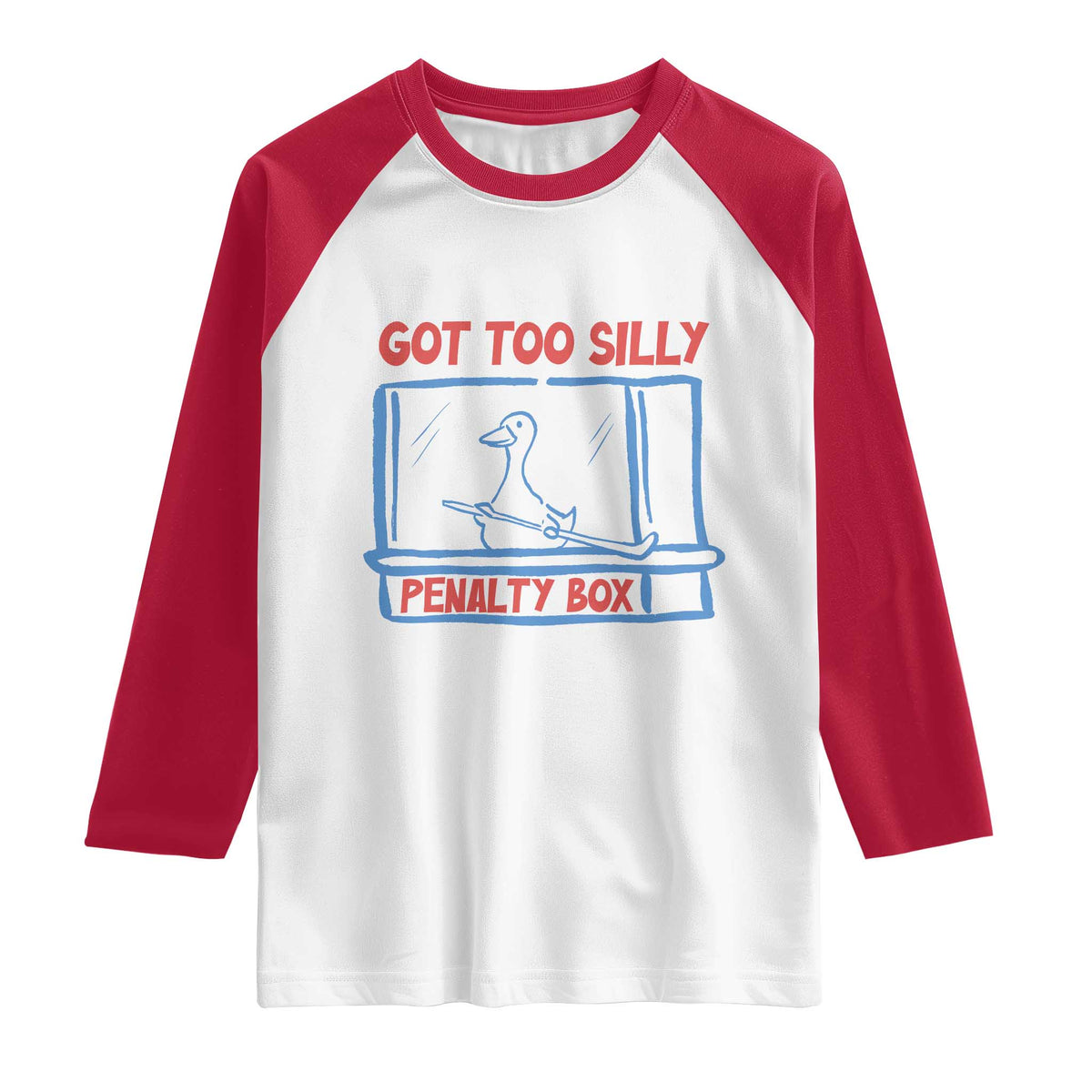 Hockey Got Too Silly Penalty Box Raglan Shirt Silly Goose Meme