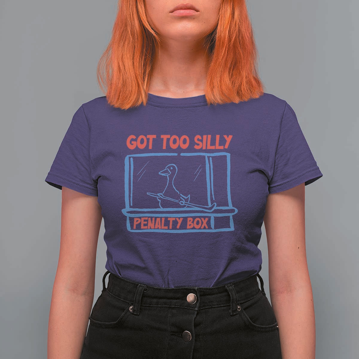 Hockey Got Too Silly Penalty Box T Shirt For Women Silly Goose Meme