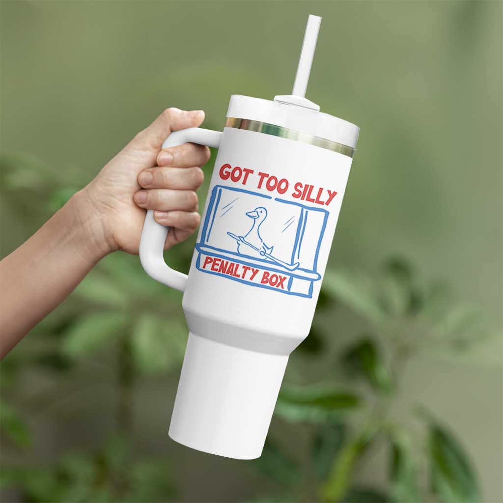 Hockey Got Too Silly Penalty Box Tumbler With Handle Silly Goose Meme
