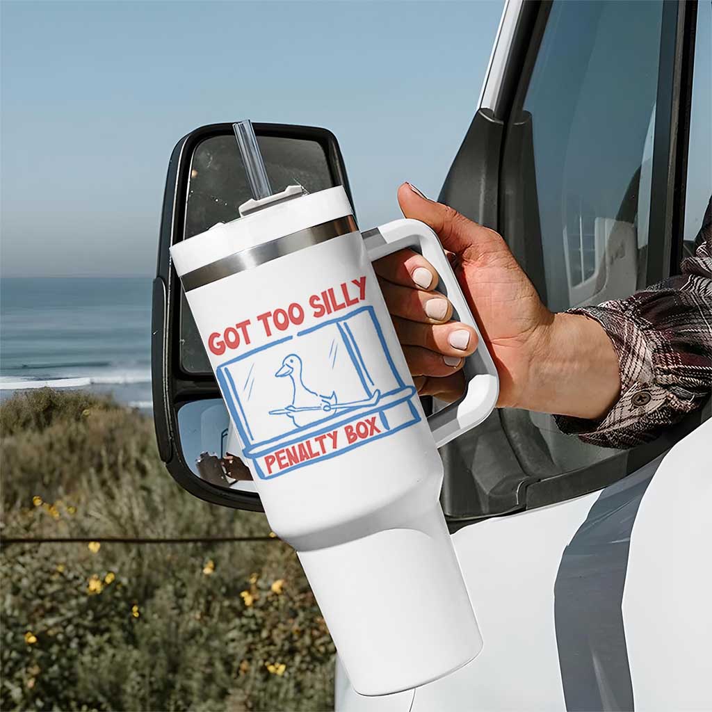 Hockey Got Too Silly Penalty Box Tumbler With Handle Silly Goose Meme