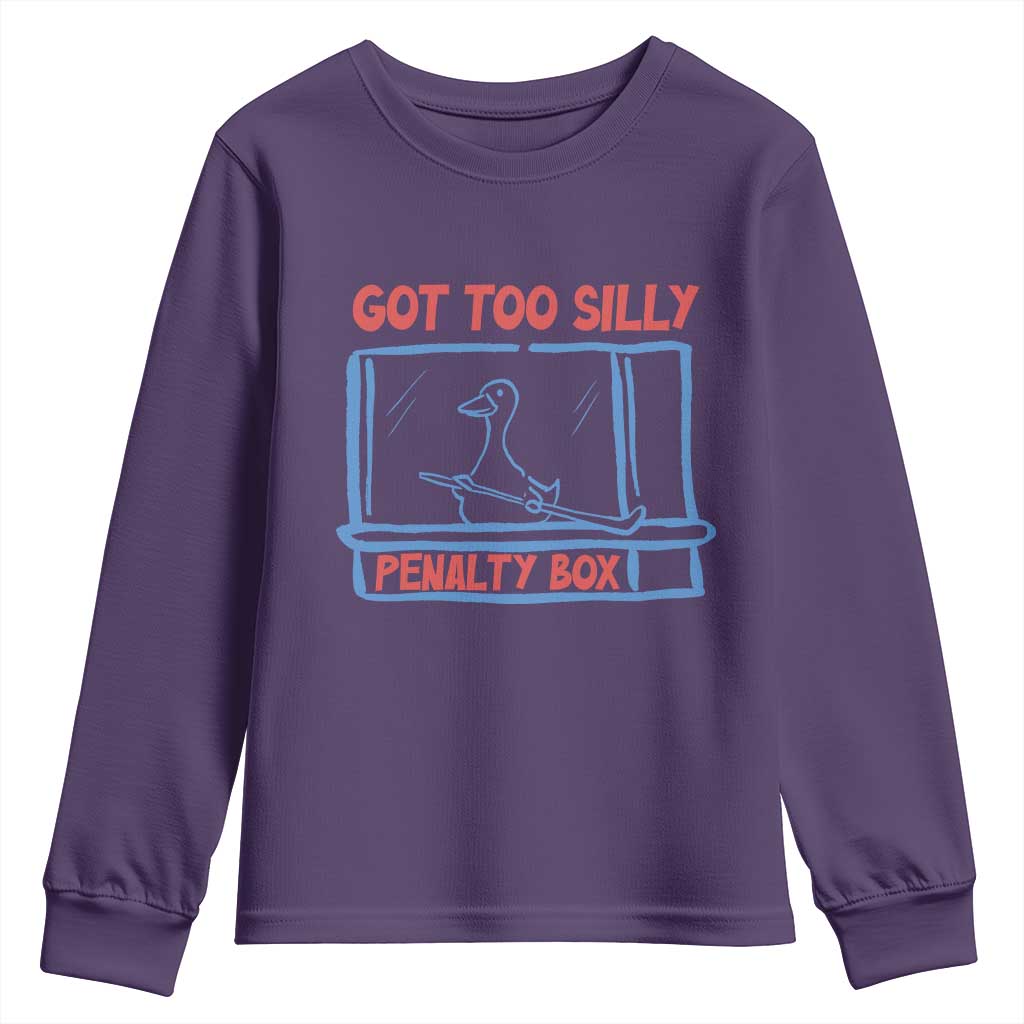 Hockey Got Too Silly Penalty Box Youth Sweatshirt Silly Goose Meme