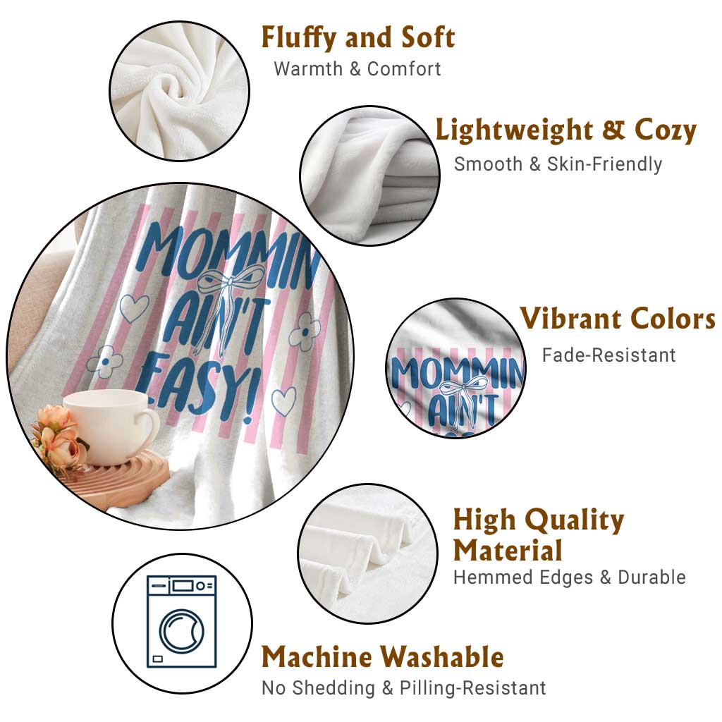 Mommin' Ain't Easy Throw Blanket Funny Mom Life Mother's Day