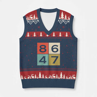 Retro Vintage 8647 V-Neck Knit Sweater Vest Classic Vintage 80s Style