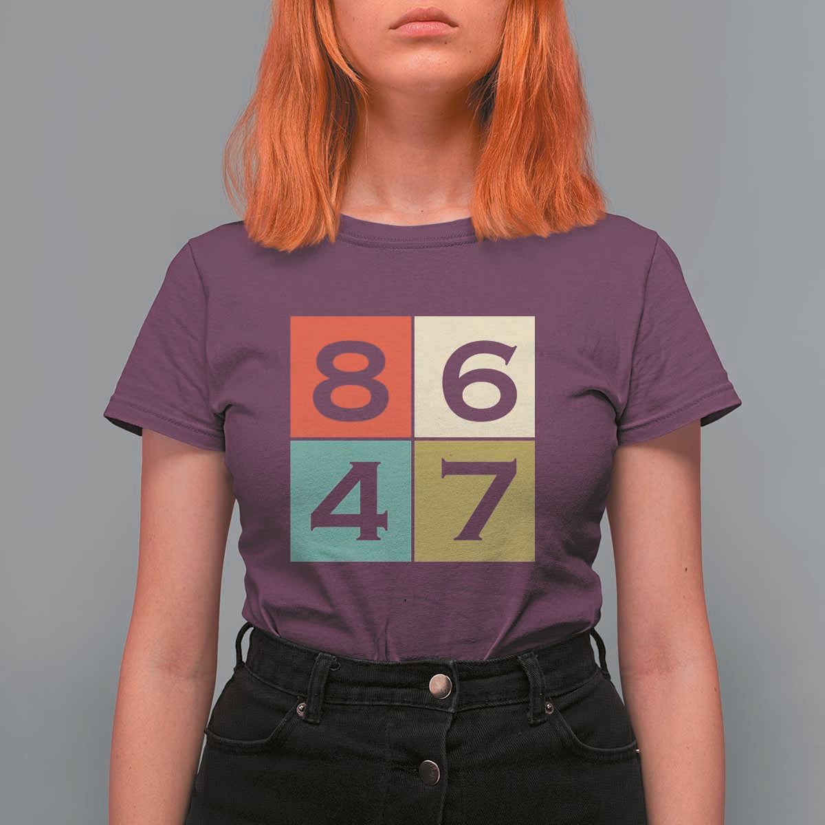 Retro Vintage 8647 T Shirt For Women Classic Vintage 80s Style