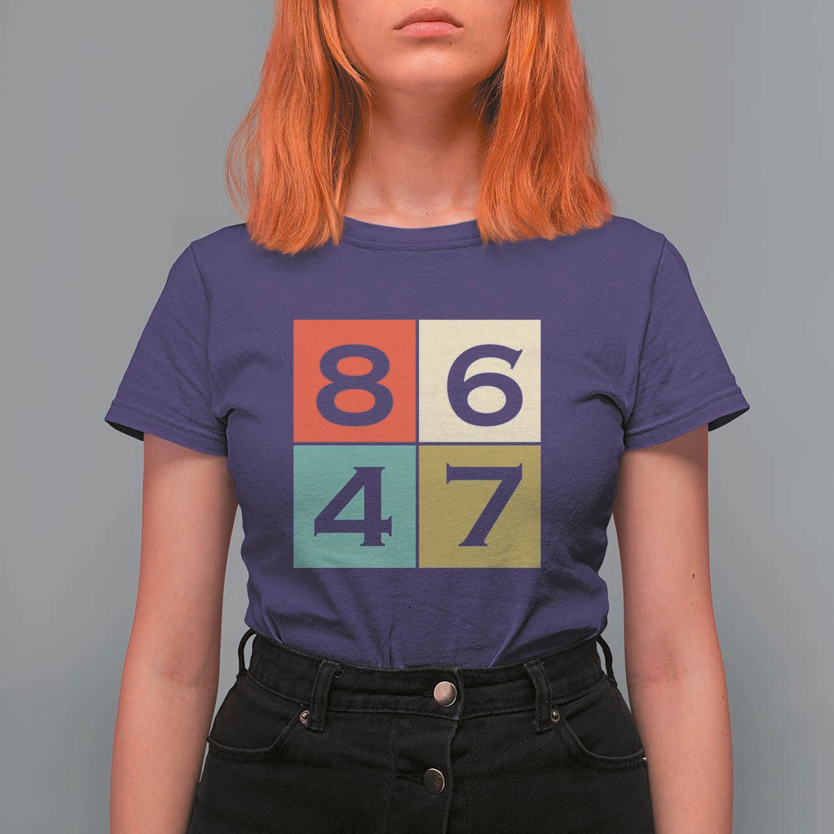 Retro Vintage 8647 T Shirt For Women Classic Vintage 80s Style