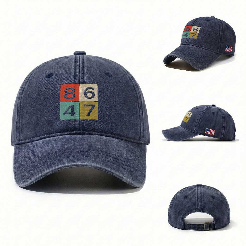 Retro Vintage 8647 Washed Cotton Baseball Cap Classic Vintage 80s Style