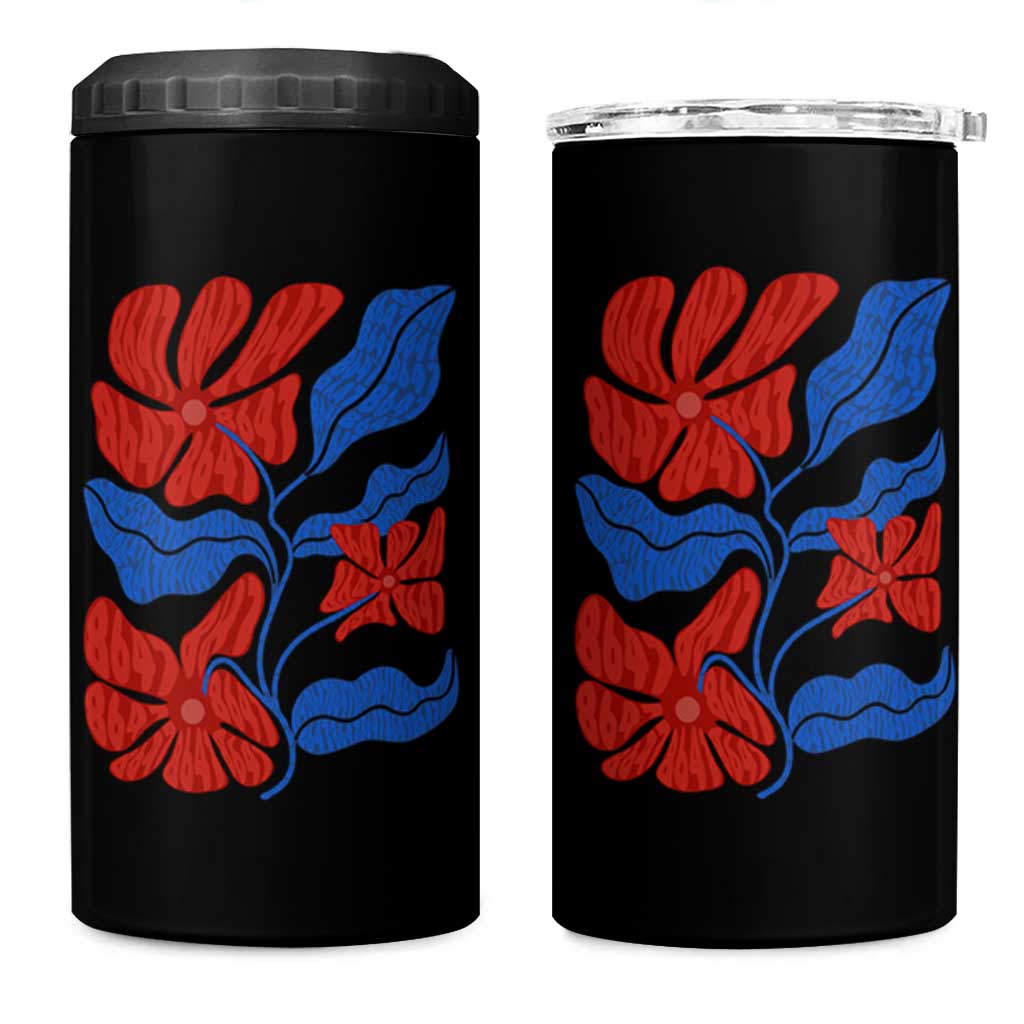 86 47 Boho Floral Matisse 4 in 1 Can Cooler Tumbler No Kings Oligarchy FDT Political Protest
