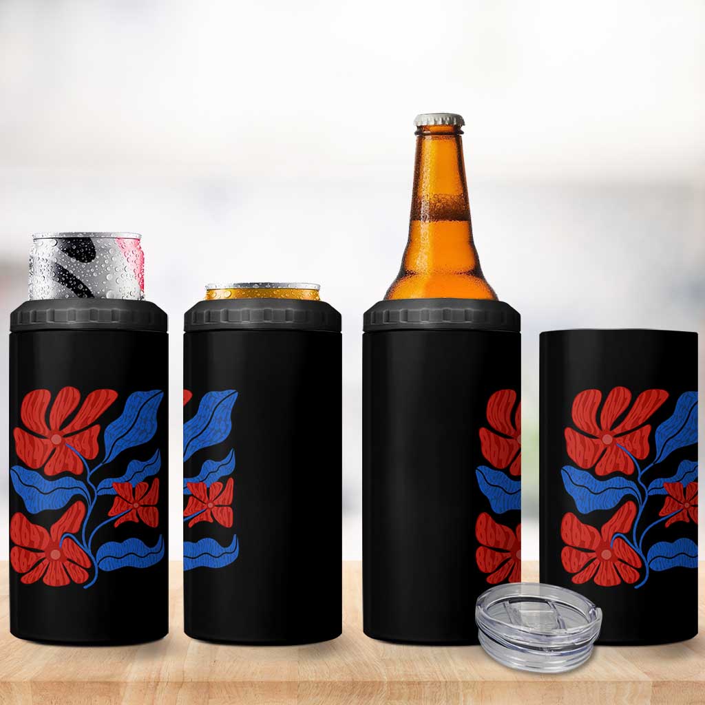 86 47 Boho Floral Matisse 4 in 1 Can Cooler Tumbler No Kings Oligarchy FDT Political Protest