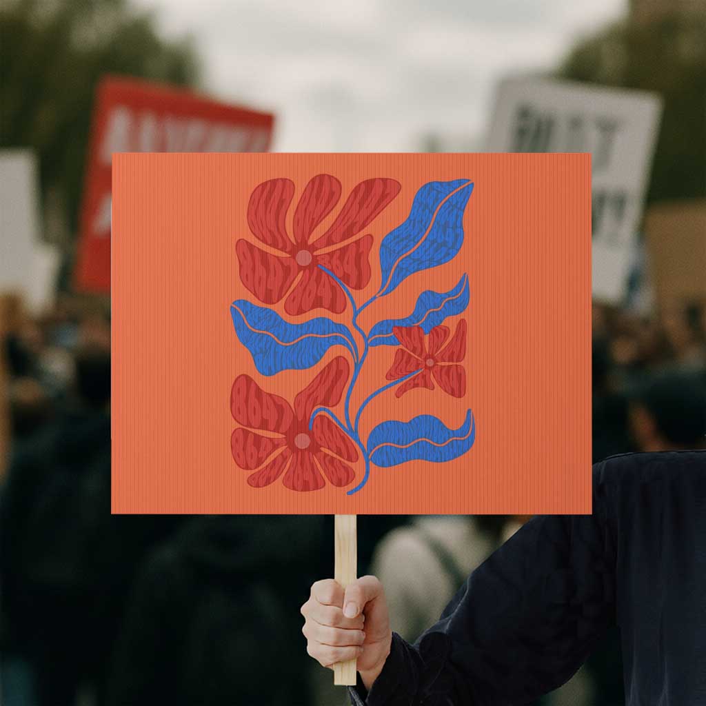 86 47 Boho Floral Matisse Protest Sign No Kings Oligarchy FDT Political Protest