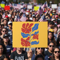 86 47 Boho Floral Matisse Protest Sign No Kings Oligarchy FDT Political Protest