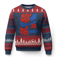 86 47 Boho Floral Matisse Ugly Christmas Sweater No Kings Oligarchy FDT Political Protest