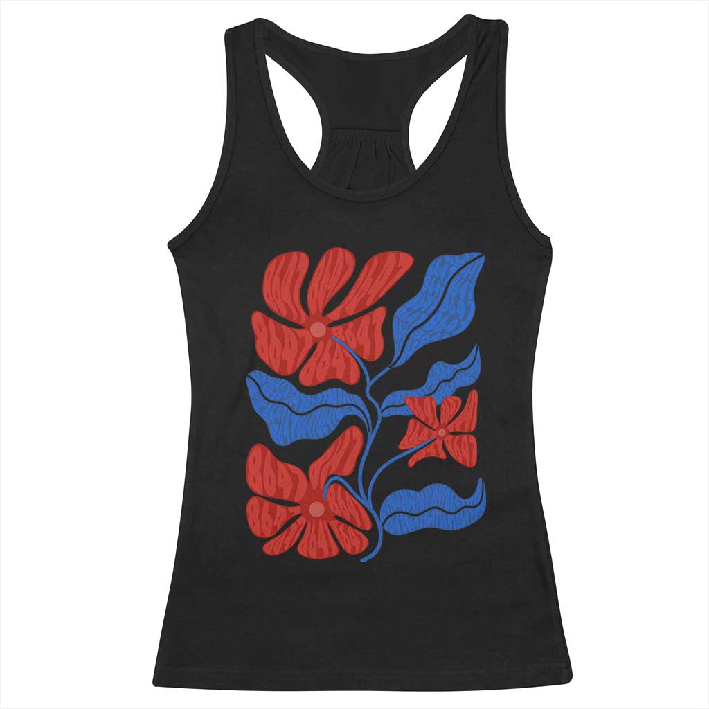 86 47 Boho Floral Matisse Racerback Tank Top No Kings Oligarchy FDT Political Protest