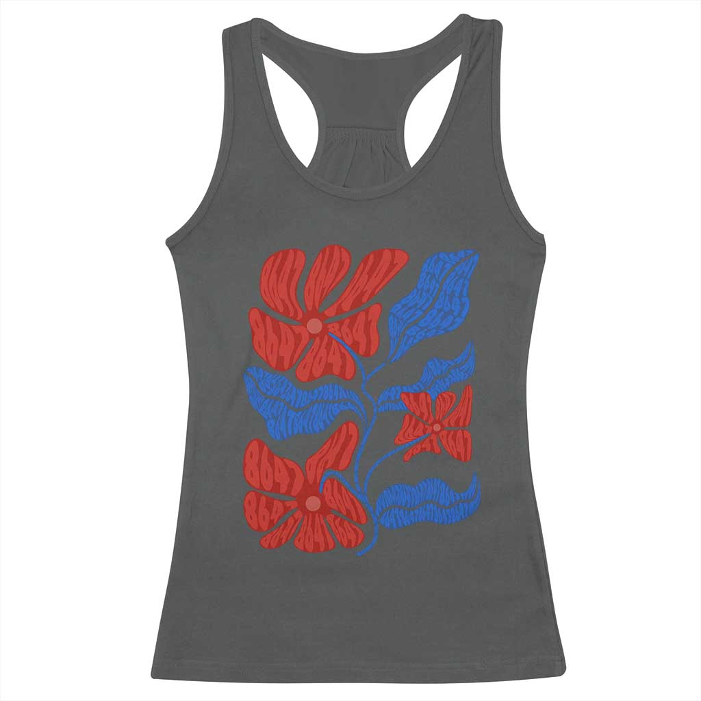 86 47 Boho Floral Matisse Racerback Tank Top No Kings Oligarchy FDT Political Protest