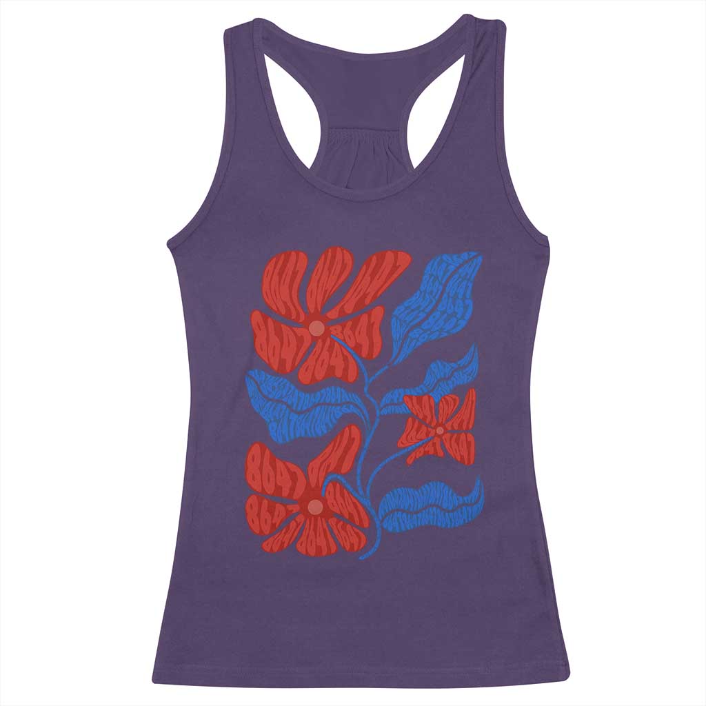86 47 Boho Floral Matisse Racerback Tank Top No Kings Oligarchy FDT Political Protest