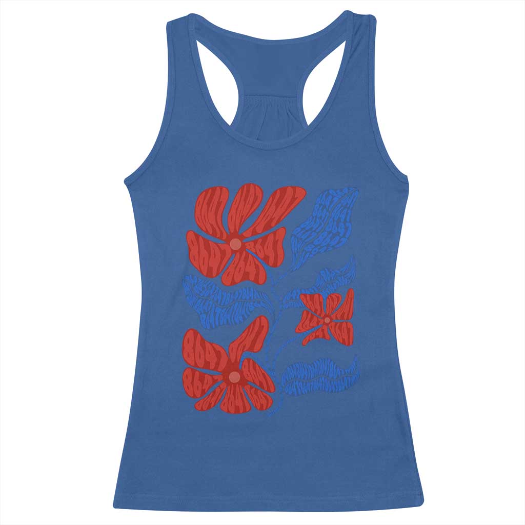 86 47 Boho Floral Matisse Racerback Tank Top No Kings Oligarchy FDT Political Protest