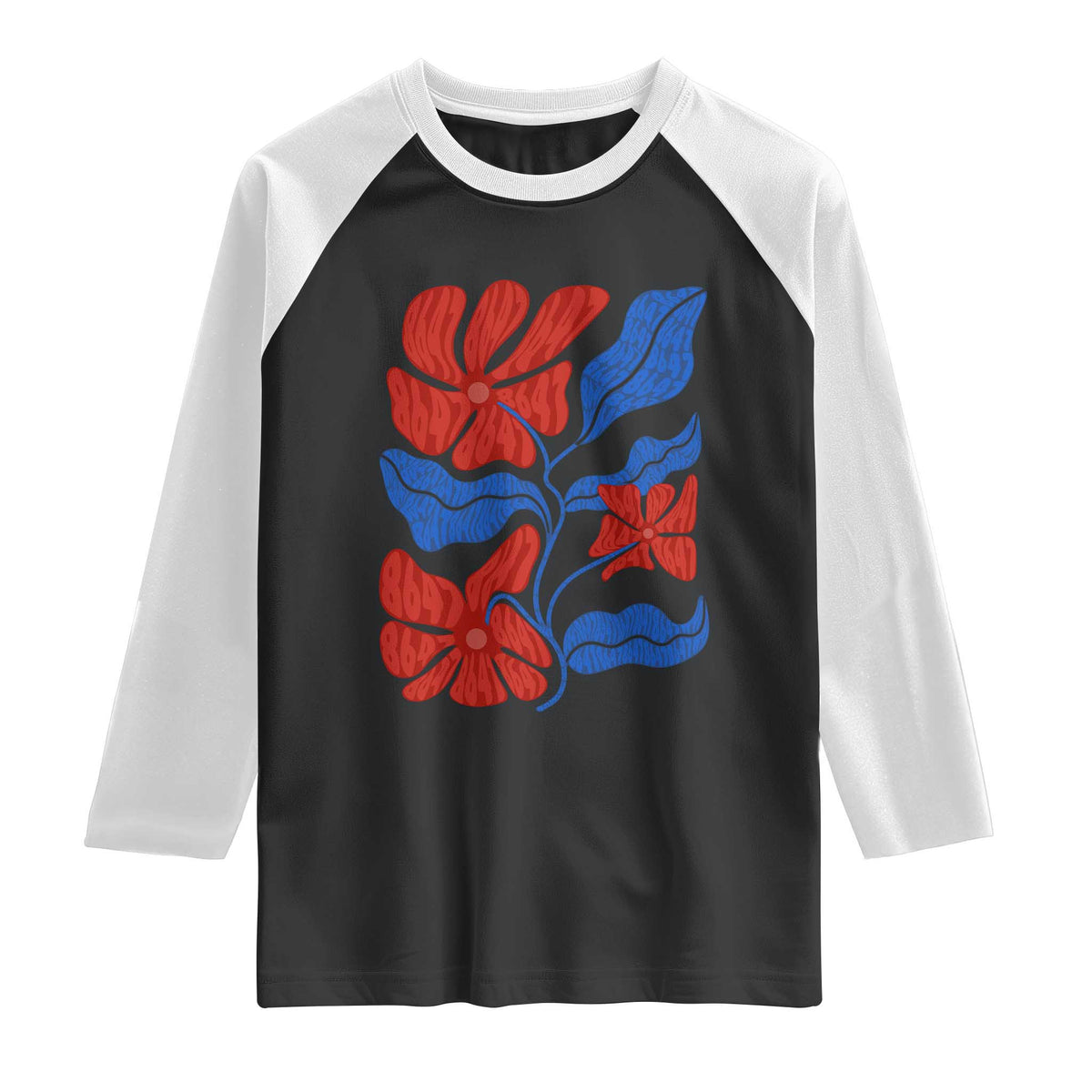 86 47 Boho Floral Matisse Raglan Shirt No Kings Oligarchy FDT Political Protest