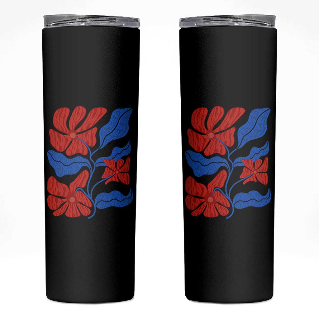 86 47 Boho Floral Matisse Skinny Tumbler No Kings Oligarchy FDT Political Protest