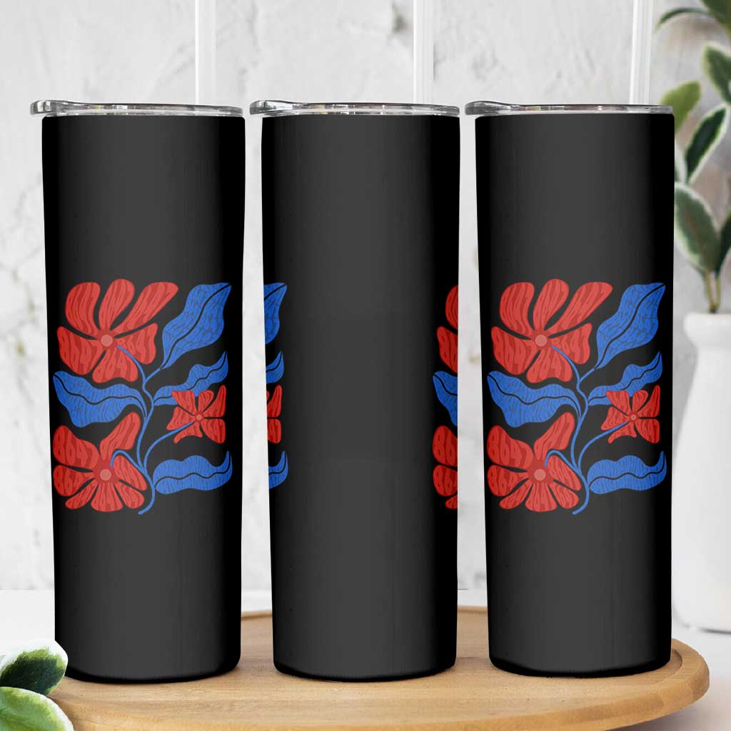 86 47 Boho Floral Matisse Skinny Tumbler No Kings Oligarchy FDT Political Protest