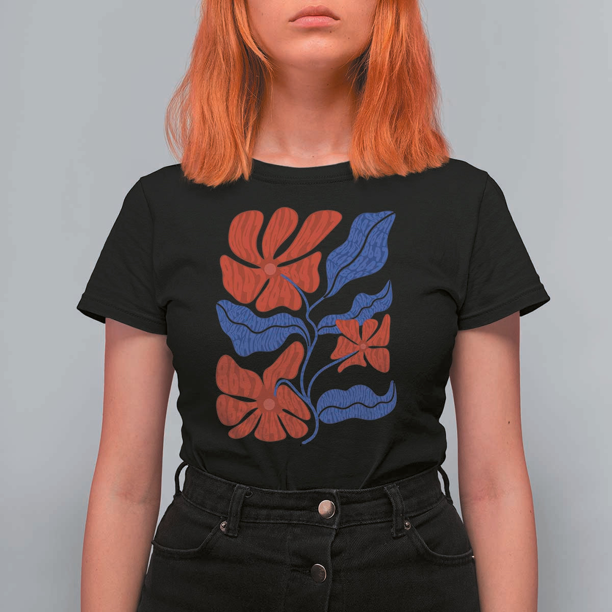 86 47 Boho Floral Matisse T Shirt For Women No Kings Oligarchy FDT Political Protest