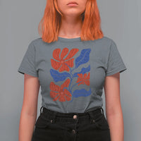 86 47 Boho Floral Matisse T Shirt For Women No Kings Oligarchy FDT Political Protest
