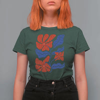 86 47 Boho Floral Matisse T Shirt For Women No Kings Oligarchy FDT Political Protest