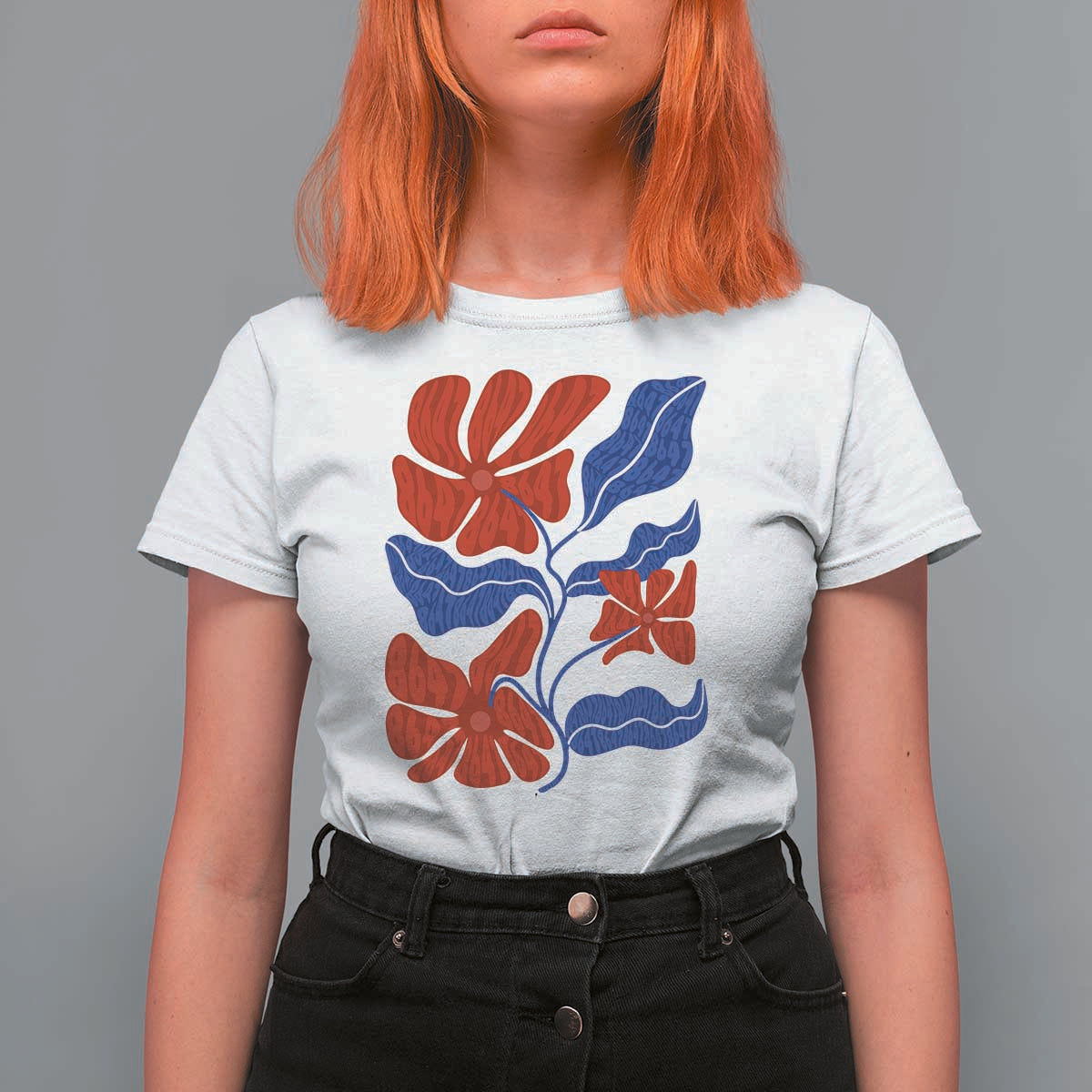 86 47 Boho Floral Matisse T Shirt For Women No Kings Oligarchy FDT Political Protest