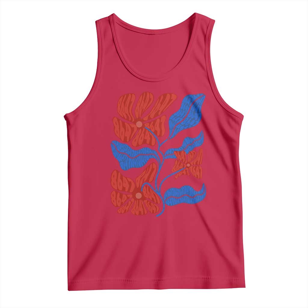 86 47 Boho Floral Matisse Tank Top No Kings Oligarchy FDT Political Protest